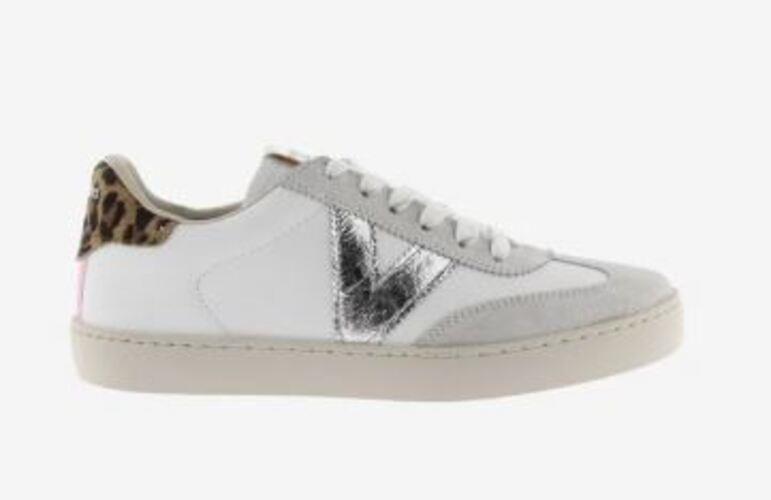 zapatilla VICTORIA blanca V animal print plata