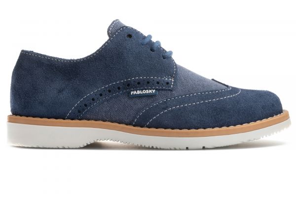 zapatos PABLOSKY cordones blucher serraje azul