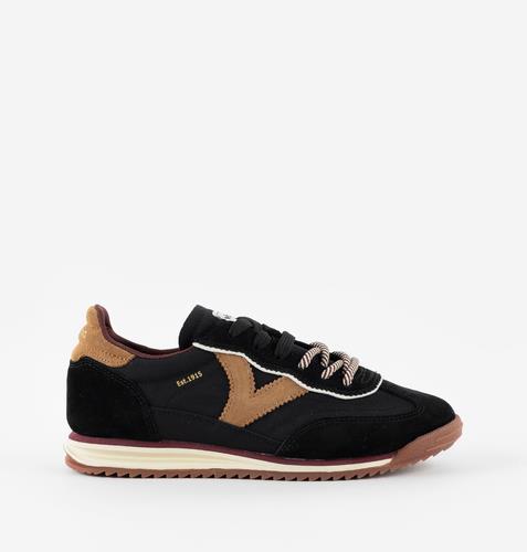 Zapatilla VICTORIA serraje y nylon en negro