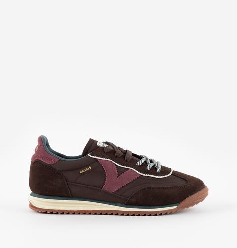 Zapatilla VICTORIA serraje y nylon en marrón