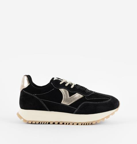 Zapatilla VICTORIA en negro y dorado