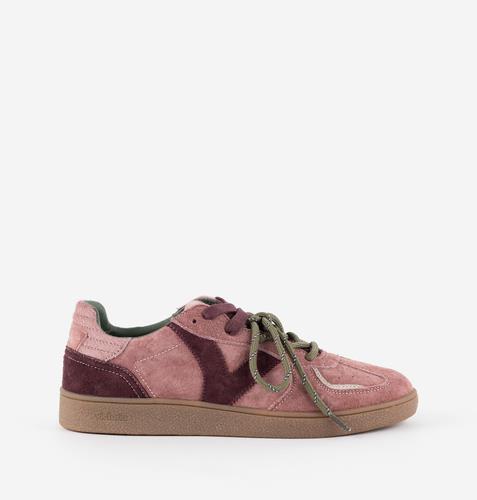 Zapatilla VICTORIA en burdeos y rosa
