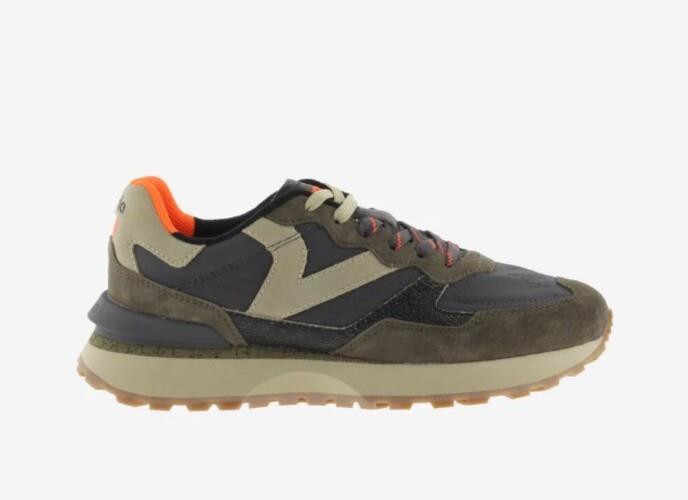Zapatilla VICTORIA gris y naranja fluor 1985