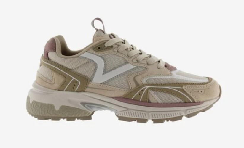 Zapatilla VICTORIA beige y lila  1985
