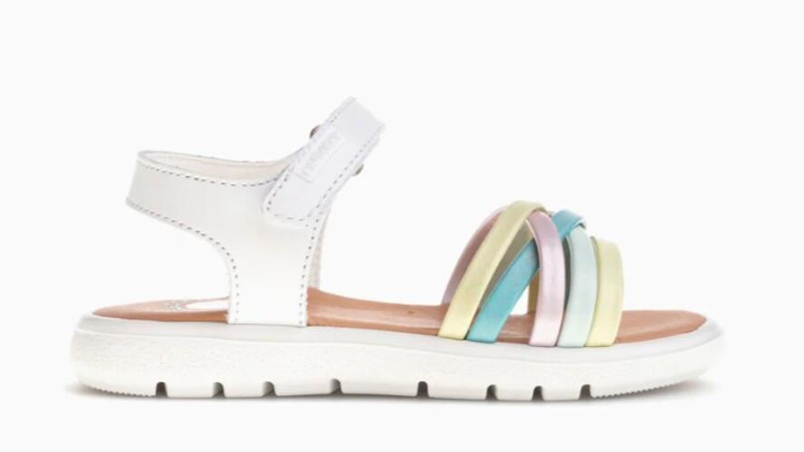sandalia PABLOSKY blanca TIRAS COLORES
