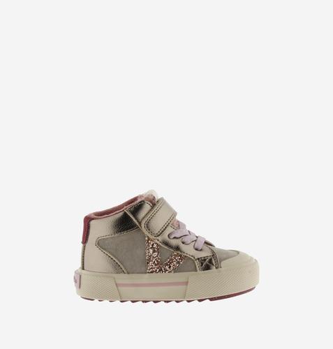 Bota VICTORIA con 1 velcro y puntera de goma en color NUDE