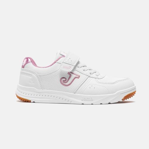 Zapatilla JOMA 1 velcro en blanco y rosa