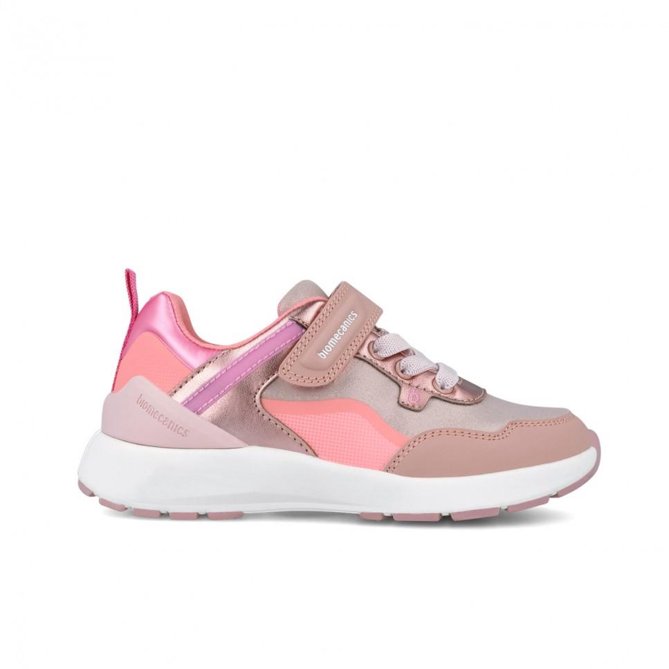 Zapato BIOMECANICS con velcro en tonos rosas