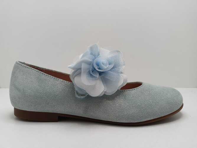 Zapato mercedes LANDOS turquesa flor pulsera