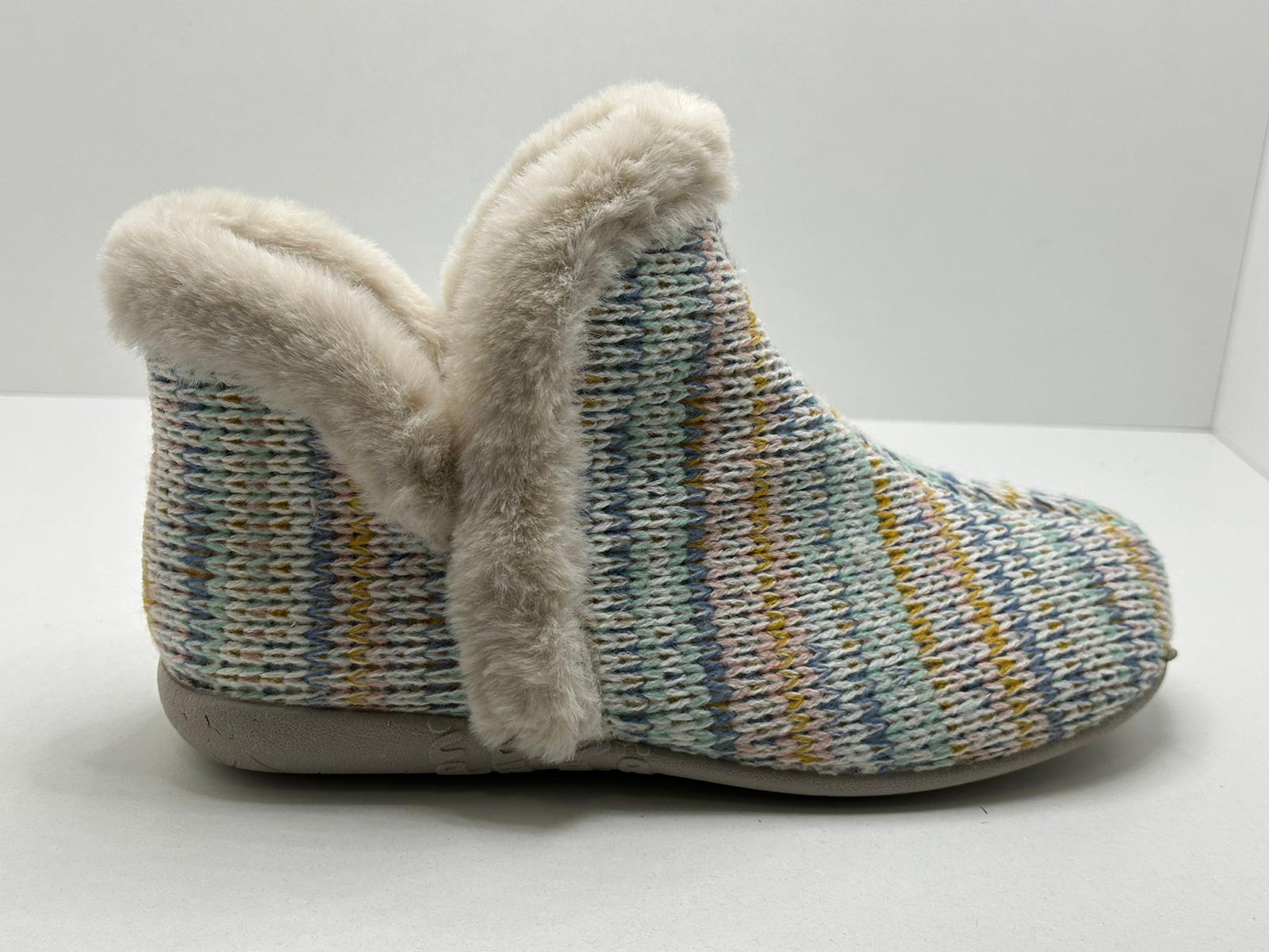 zapatilla de casa bota LADI crudo lana multicolor 