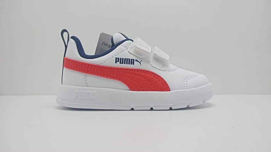 Zapatilla PUMA blanca y roja 2 velcros
