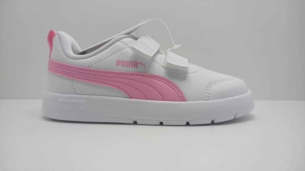 Zapatilla PUMA blanca y rosa con 2 velcros