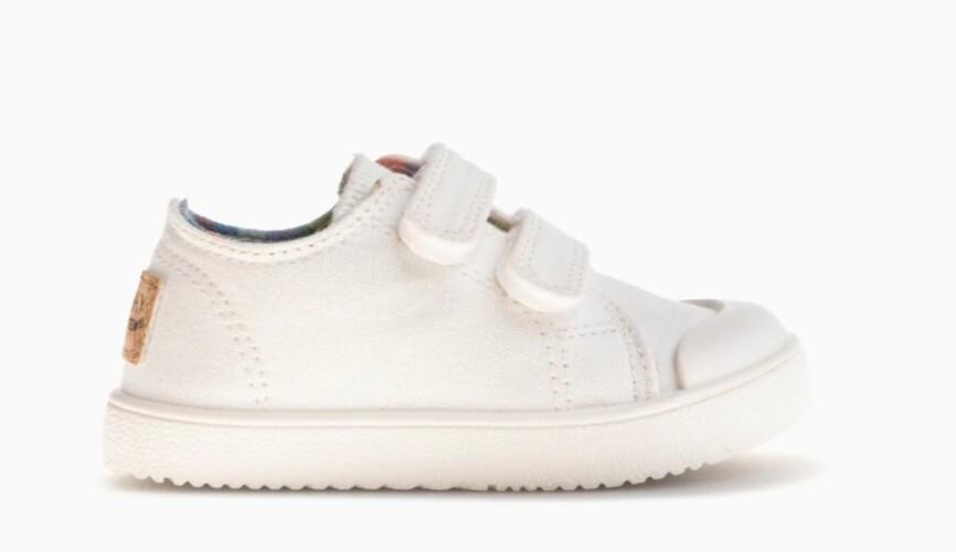 zapatilla barefoot PABLOSKY lona BLANCA dos velcros