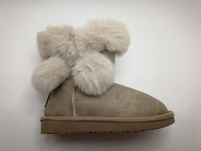 Bota australiana CONGUITOS beige pompom