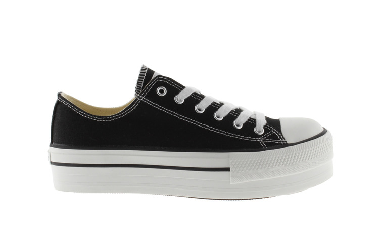 Zapatilla VICTORIA negro plataforma punta de goma
