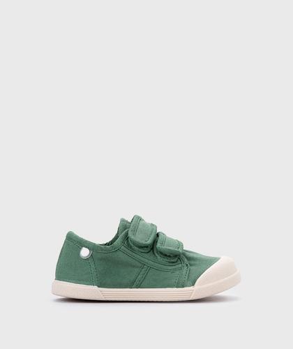 Zapatilla IGOR 2 velcros lona en verde hierba