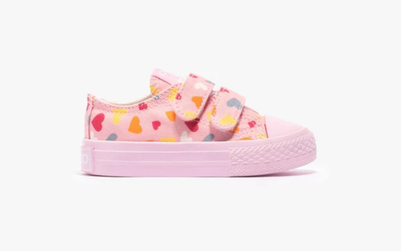 zapatilla CONGUITOS velcro CORAZON rosa