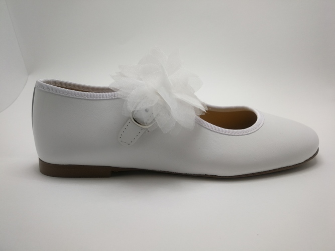 Zapato mercedes LANDOS blancos hebilla