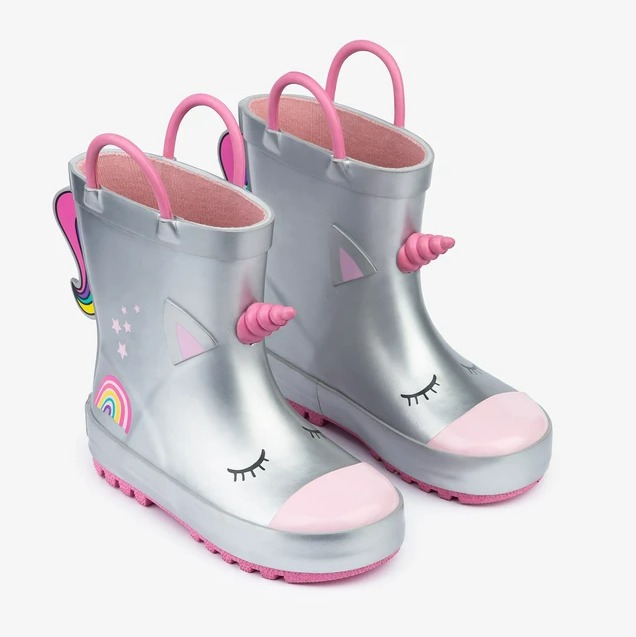 Bota de agua CONGUITOS UNICORNIO metalizado plata