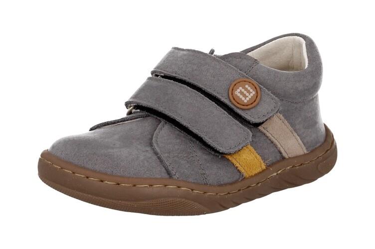 Bota ANDANINES BAREFOOT 2 velcros en gris y mostaza