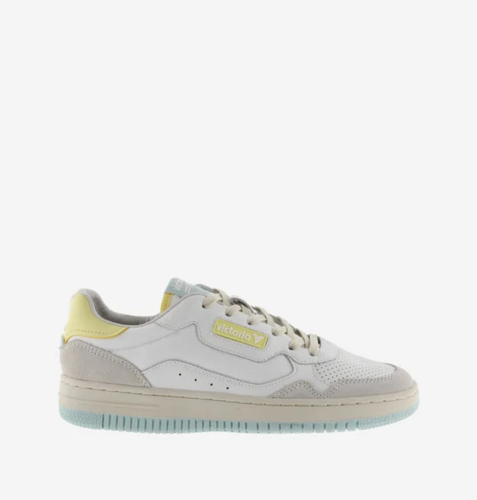 zapatilla VICTORIA cordones RETRO blanca AMARILLO