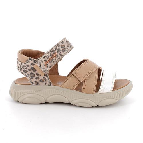 Sandalia PRIMIGI en color taupe con animal print