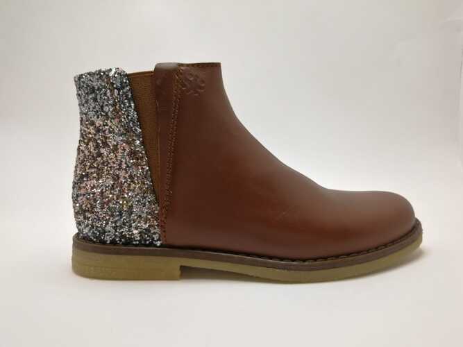 Bota ACEBOS cremallera purpurina CUERO