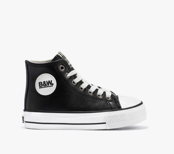 bota zapatilla B&W by CONGUITOS napa negro